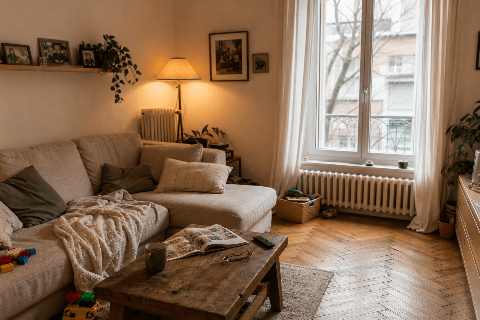 Intérieur chaleureux et confortable chauffé par une pompe à chaleur